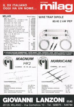 Antenna Gamma 10-15-20 Metri Magnum MK2; MILAG Elettronica (ID = 2786831) Antenna