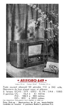 Allegro 649; Mildé-Radio, Ch. (ID = 2347729) Radio