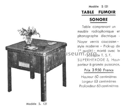Table Fumoir Sonore S. 121; Mildé-Radio, Ch. (ID = 2347719) Radio