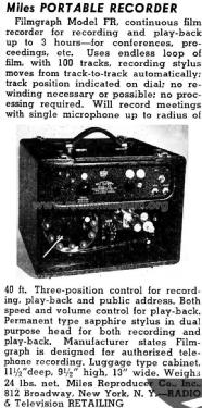 Portable Recorder Filmgraph FR ; Miles Reproducer Co. (ID = 1296301) R-Player