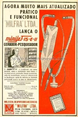 Gerador pesquisador de sinais Minijet-15-E-II; Milfra Ltda., (ID = 1910041) Equipment