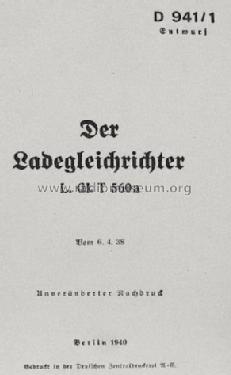 Ladegleichrichter L.Gl. T560a; SAF Süddeutsche (ID = 665462) Strom-V