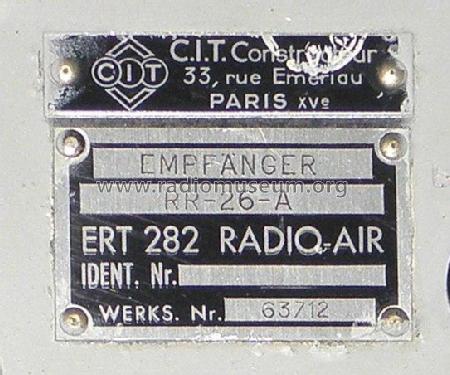 Émitteur-Récepteur / KW-Funkgerät ERT282; MILITARY France, (ID = 2122333) Mil TRX