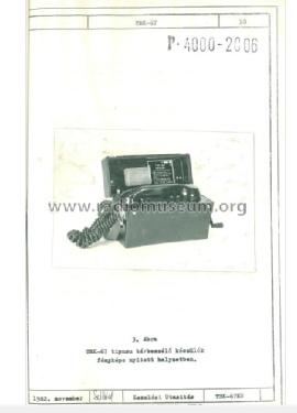 Tábori Telefon TBK-67; Finommechanikai (ID = 1952742) Military