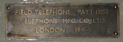 Field Telephone Patt 13152; MILITARY U.K. (ID = 2147887) Military