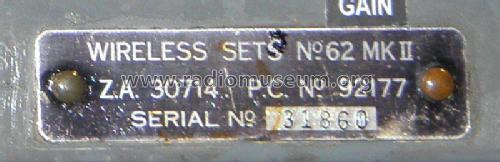 Wireless Set No.62 ; MILITARY U.K. (ID = 1803142) Mil TRX