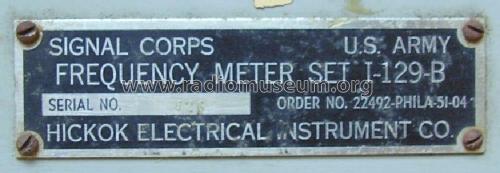 I-129-B Frequency Meter Set ; MILITARY U.S. (ID = 499143) Equipment