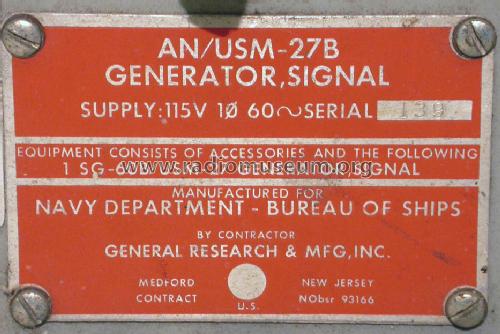 Generator, Signal AN/USM-27B; MILITARY U.S. (ID = 1085711) Militare