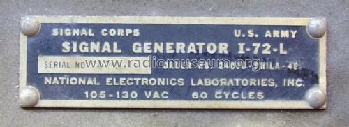 Signal Generator I-72-L; MILITARY U.S. (ID = 404460) Equipment