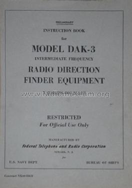 Radio Direction Finder DAK-3 ; MILITARY U.S. (ID = 2135415) Mil Re