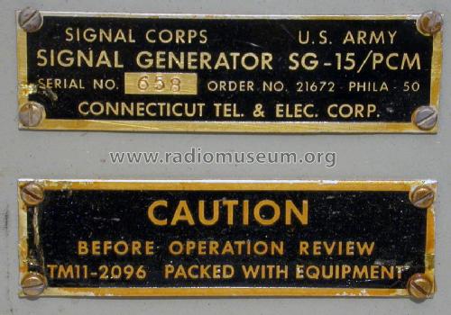 Signal Generator SG-15A/PCM; MILITARY U.S. (ID = 1087492) Military