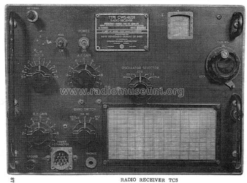 Radio Receiver TCS-8 CWS-46159; MILITARY U.S. (ID = 1973607) Mil Re