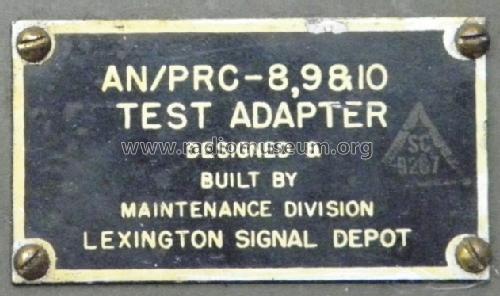 Test Adapter AN/PRC-8, 9 and 10; MILITARY U.S. (ID = 1275367) Equipment