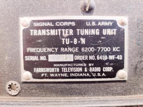 Transmitter Tuning Unit TU-8-N; MILITARY U.S. (ID = 2738181) Misc