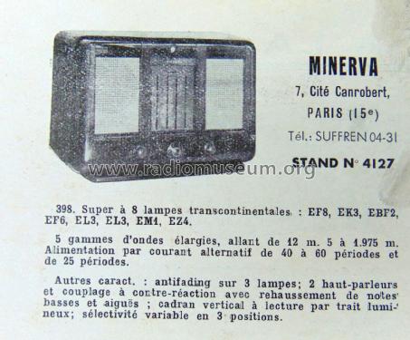 398; Minerva Radio; Paris (ID = 2428314) Radio