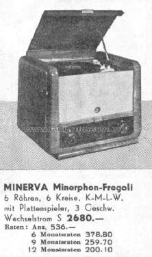 Minerphon-Fregoli W ; Minerva-Radio (ID = 97274) Radio