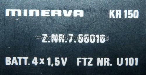 Minikassettengerät KR 150; Minerva-Radio (ID = 704650) Ton-Bild