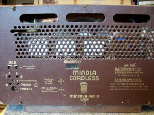 Minola Cordless 603; Minerva-Radio (ID = 395372) Radio