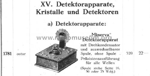 Radiola Detektor-Apparat Bastler-Umbau; Minerva-Radio (ID = 1041081) Crystal