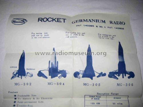 Rocket Germanium Radio MG-305; Miniman Industry Co. (ID = 779616) Galena