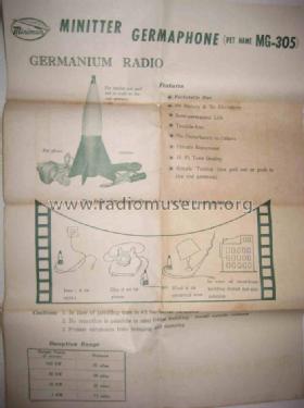 Rocket Germanium Radio MG-305; Miniman Industry Co. (ID = 847835) Galène
