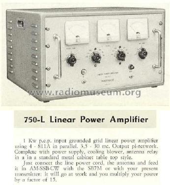 Linear Power Amplifier 750-L; Miniphase; Roma (ID = 1269967) Amateur-D