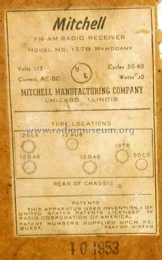 1278 ; Mitchell Mfg. Co., (ID = 1265760) Radio