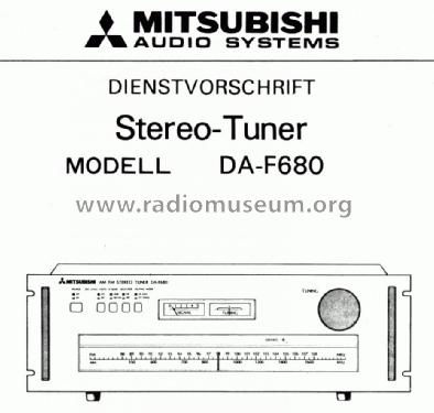 AM FM Stereo Tuner DA-F680; Mitsubishi Electric (ID = 1141684) Radio