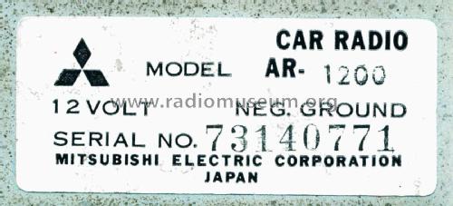 AR-1200; Mitsubishi Electric (ID = 2759001) Car Radio