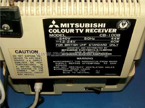 Colour TV Receiver CB-100B; Mitsubishi Electric (ID = 1144888) Television