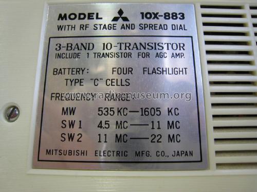 HiFi Transistor Portable Radio 10X-883; Mitsubishi Electric (ID = 1808209) Radio