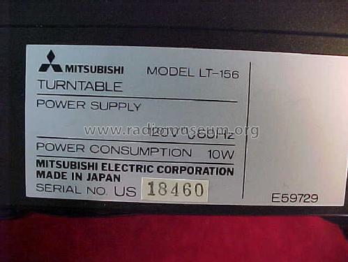 Logic Controlled Turntable LT-156; Mitsubishi Electric (ID = 1456496) Reg-Riprod