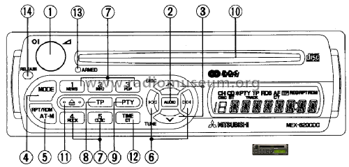 MEX-820CDC MZ311845; Mitsubishi Electric (ID = 1713444) Autoradio