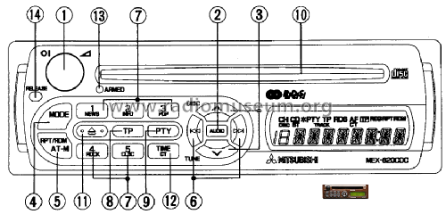 MEX-820CDC-WP MZ311846; Mitsubishi Electric (ID = 1713445) Car Radio