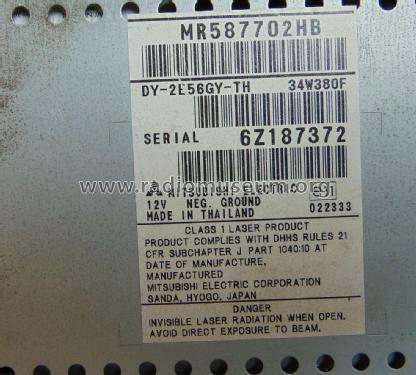 MR587702HB; Mitsubishi Electric (ID = 2931892) Autoradio