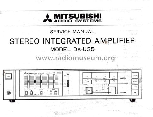 Stereo Integrated Amplifier DA-U35; Mitsubishi Electric (ID = 1780473) Ampl/Mixer