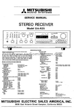 Stereo Receiver DA-R25; Mitsubishi Electric (ID = 1644683) Radio