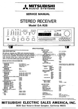 Stereo Receiver DA-R25; Mitsubishi Electric (ID = 1645166) Radio