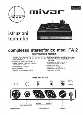 Complesso Stereofonico FA 2; Mivar VAR; Milano (ID = 2325351) Enrég.-R