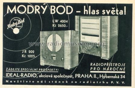 Ideal Radio IR202; Modry Bod, Praha- (ID = 212235) Radio