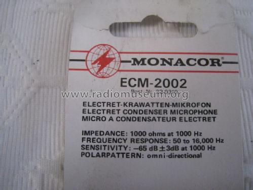 Electret Condenser Microphone ECM-2002; Monacor, Bremen (ID = 1665391) Microphone/PU