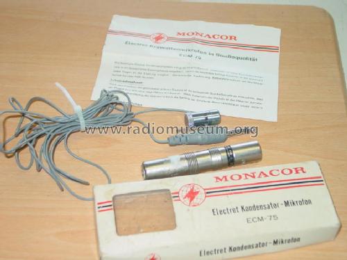 Electret Kondensator - Mikrofon ECM-75; Monacor, Bremen (ID = 104475) Microphone/PU