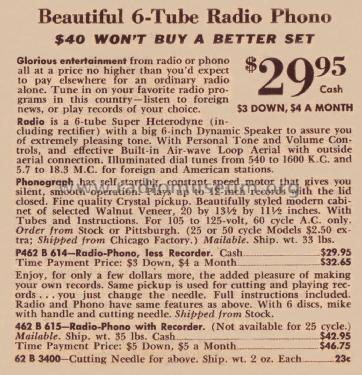 04BR-615A Order= 462 B 615 ; Montgomery Ward & Co (ID = 1918994) Radio