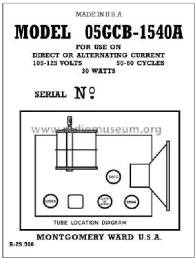 05GCB-1540A 'Rudolph' ; Montgomery Ward & Co (ID = 2953988) Radio