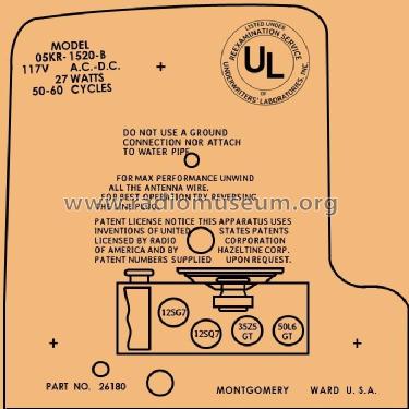 05KR-1520-B Ch= 1520; Montgomery Ward & Co (ID = 2914917) Radio