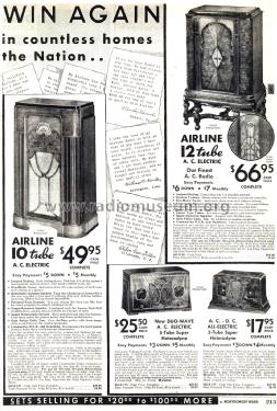 Airline 117 Order= 562 A 117; Montgomery Ward & Co (ID = 1756067) Radio