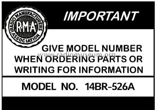 14BR-526A Order= P462 A 526 ; Montgomery Ward & Co (ID = 2856440) Radio