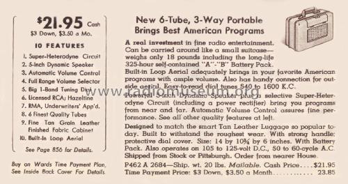 Airline 14BR-684A Order= P462 A 2684 ; Montgomery Ward & Co (ID = 1958957) Radio