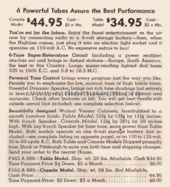 14BR-688A Order= P462 A 688 ; Montgomery Ward & Co (ID = 1961047) Radio