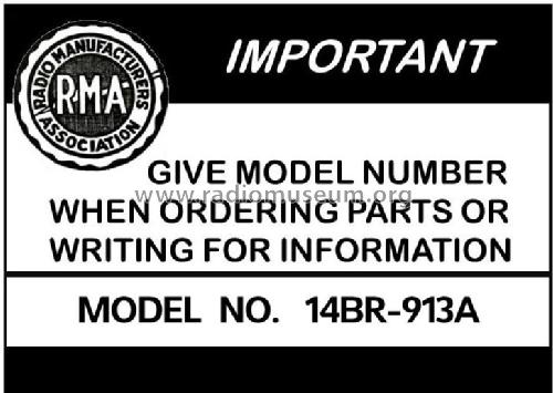 14BR-913A Order= P462 A 913 ; Montgomery Ward & Co (ID = 2856467) Radio